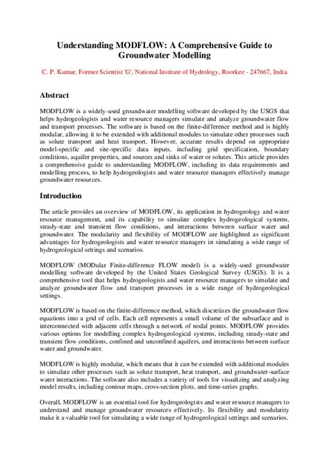 Basic Tutorial MODFLOW 的图像结果