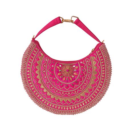 Handcrafted Half-Moon Embroidered Handbag – Our Knots