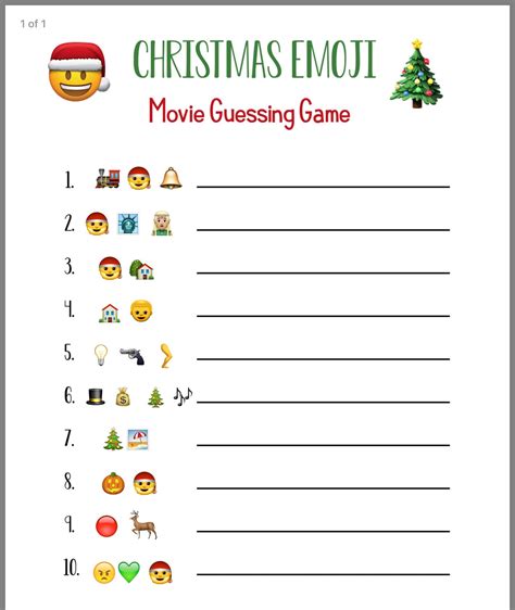 Printable Christmas Emoji Game