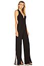 Halston Heritage V Neck Jumpsuit in Black | REVOLVE