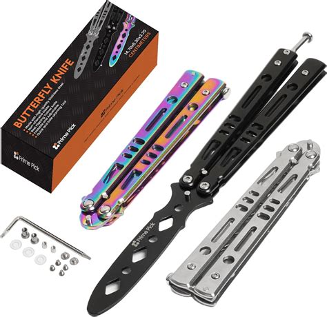 Amazon.com : PRIME PICK Butterfly Knife, Balisong Trainer Unsharpened ...