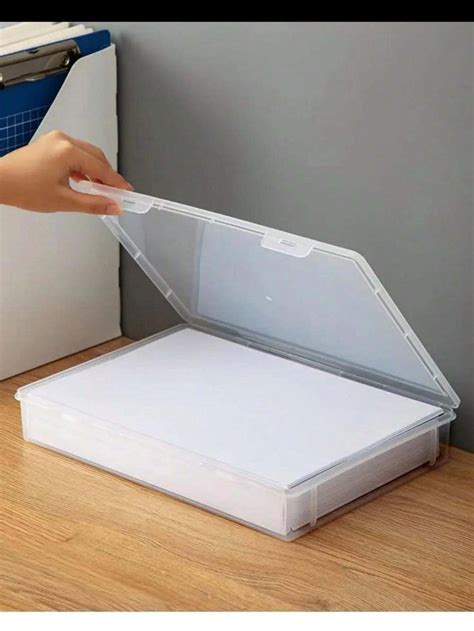 Organizador de documentos A4 de plástico transparente con tapa - Caja ...