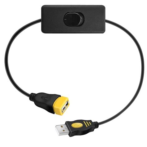 HENGSHENG wishacc Male to Female USB Cable Adapter with On/Off Switch ...