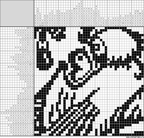 Black & white Japanese crossword «"The Cuckoo and the Rooster" based on ...