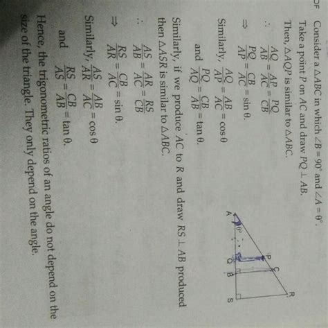 show that the trigonometric ratios does not depend on the size of the ...
