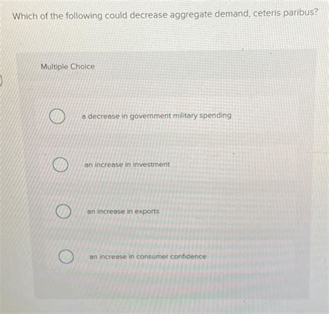 Solved Which of the following could decrease aggregate | Chegg.com