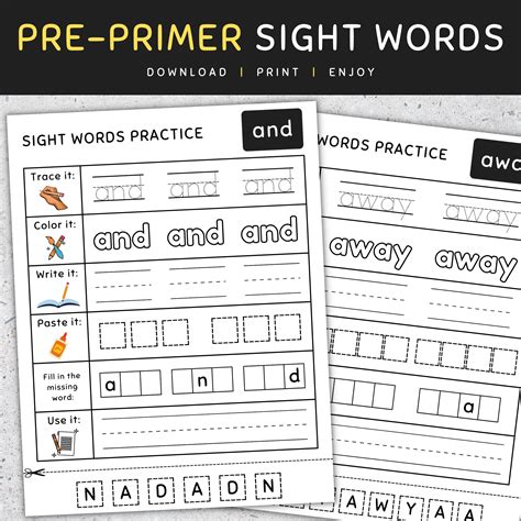 Prek Sight Words