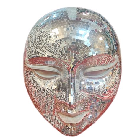 Handmade Fiberglass Mirror Mosaic Masks For Decor and Event — Bharat ...