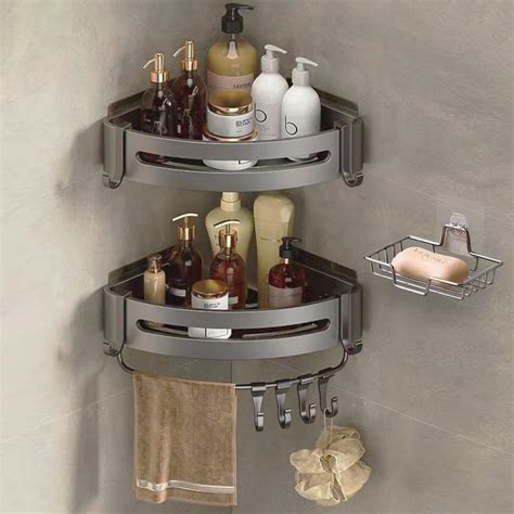 Amazon.com: Corner Shower Caddy,Self Adhesive Bathroom Shower Shelves ...