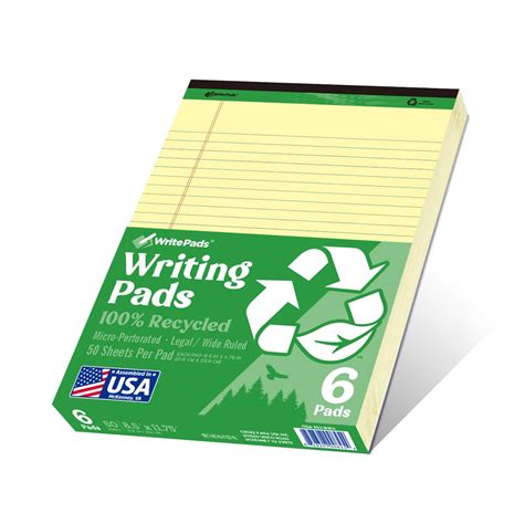 WritePads Legal Pads 8.5"x11" Note pads,Wide Ruled Writing Pads,100% ...