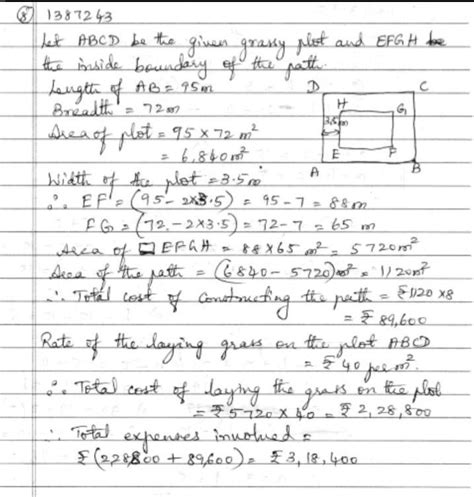 A rectangular plot of land measures 95m by 72 m. Inside the plot, a ...