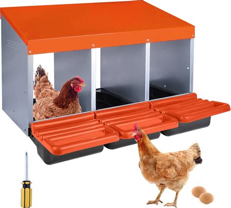 Amazon.com: Shaledig Heavy Duty Chicken Nesting Box, 3 Compartment Roll ...