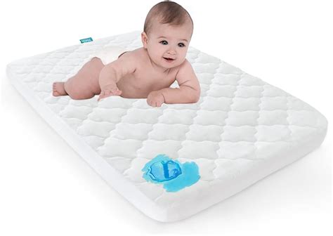 Pack N Play Waterproof Baby Crib Mattress Pad - 39 x 27 Fitted Cover ...