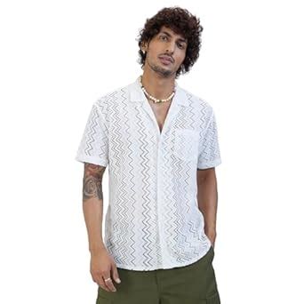 Buy VASTRADO Stylish White Oversized Crochet Shirt at Amazon.in
