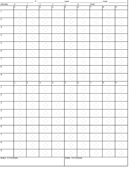 Baseball Box Score Sheet 的图像结果
