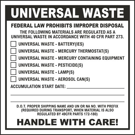 Image result for Universal Waste Label