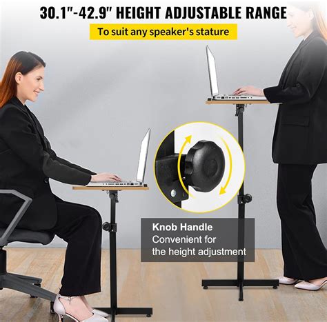 Buy VEVOR Lectern Podium Stand, Height Adjustable Laptop Table ...