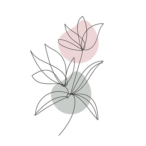 Premium Vector | One line drawing minimalist flower illustration in ...