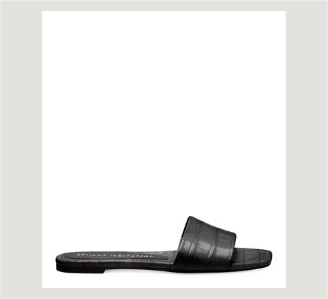 Stuart Weitzman Summer Slide Sandal The Sw Outlet In Black | ModeSens