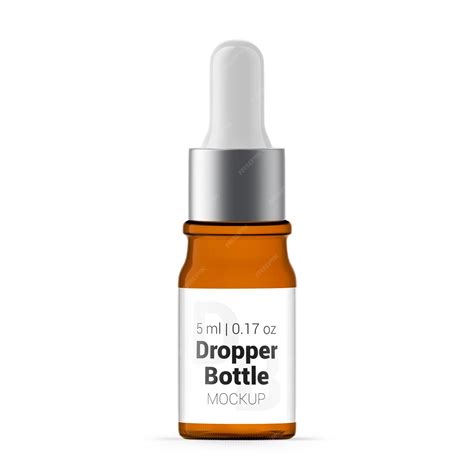 Premium PSD | 5ml Amber Glass Dropper Bottle Mockup