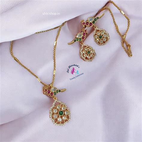 Cute Short Matte Finish Kempu Pendant set with Chain - SHTC976 – Sai ...