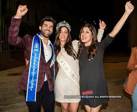 Miss Supranational 2016 Srinidhi Shetty with her father at the Mumbai ...