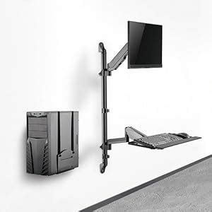 JIN OFFICE Gas Spring Sit Stand Wall Mounted Computer Workstation ...