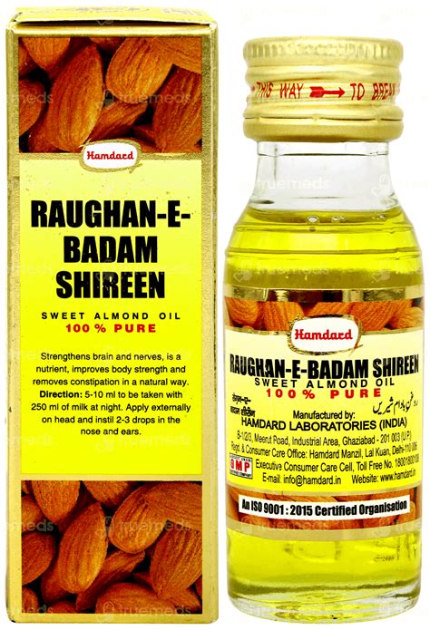 Hamdard Raughan E Badam Shirin Oil 25 Ml - Uses, Side Effects, Dosage ...