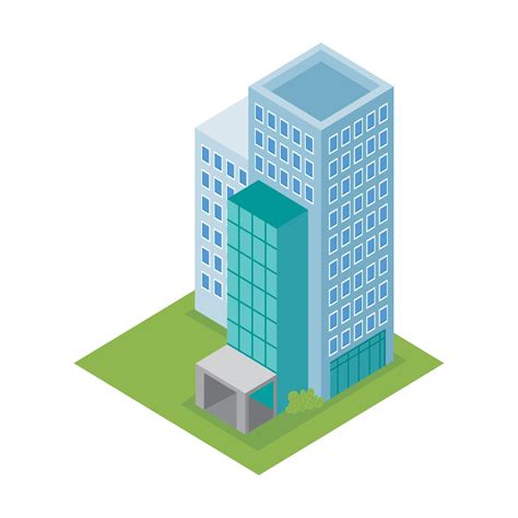 A low, blue building Vector Art Vector Art