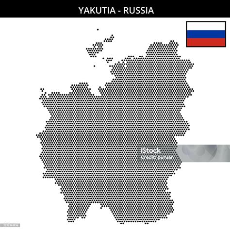 Small Hexagonal Dotted Map Of Yakutia In Russia Stock Illustration - Download Image Now - Art ...