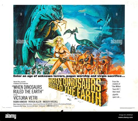 WHEN DINOSAURS RULED THE EARTH (1970), directed by VAL GUEST. Credit ...