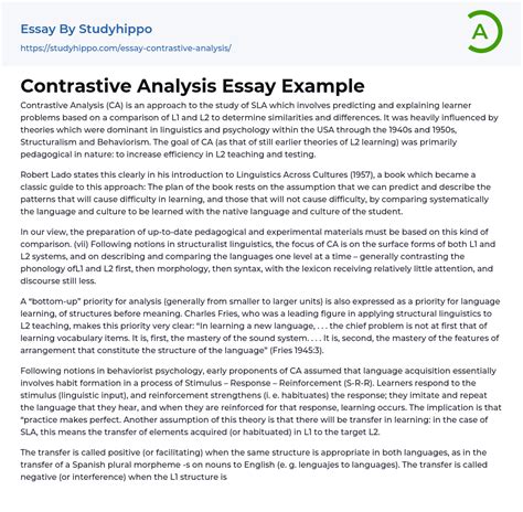 Image result for Contrastive Analysis Example