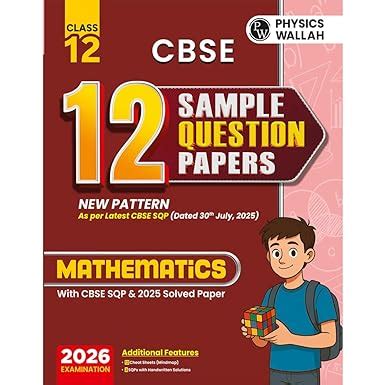 PW CBSE Class 12 Sample Papers Mathematics—for 2025 - 2026 Board Exam ...