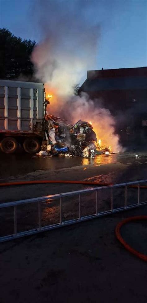 Large trash trailer catches fire at Trumbull transfer station