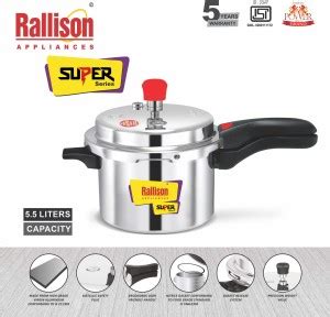 Rallison Appliances Heavy 4MM Thickness & Double Safety Valve 5.5 L ...