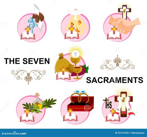 The seven sacraments stock illustration. Illustration of flower - 53141525