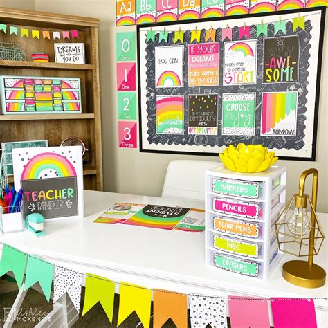 Modern RAINBOW BRIGHTS Classroom Decor Bundle | Elementary classroom ...