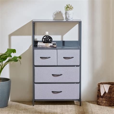 Buy Helios Ethan Metal 4-Tier Multipurpose Cabinet - Grey from Helios ...