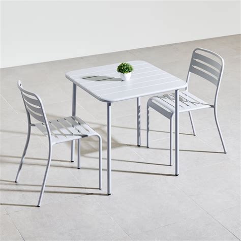Buy Odin Metal 2-Seater Outdoor Table Set - White from Home Centre at ...
