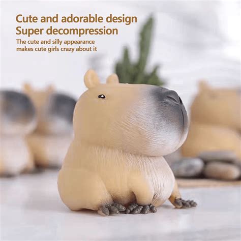 1pc Cute Capybara Squishie, Stress Relief Squeeze Toy, Reactive Desk ...