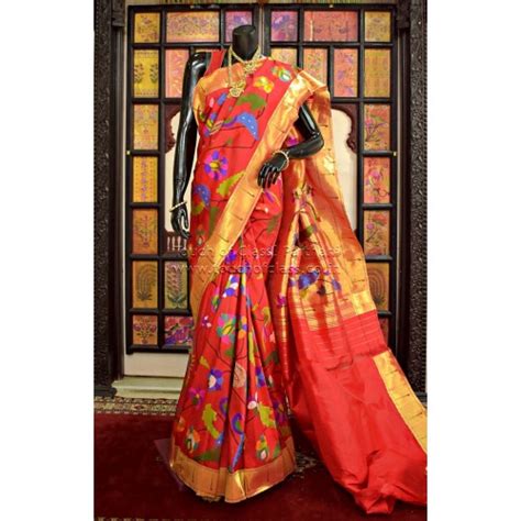 Exclusive All Over Brocade Paithani Navy Blue Silk-Silk