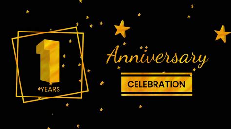 Happy 1 years anniversary with 3d text animation and gold colors on ...