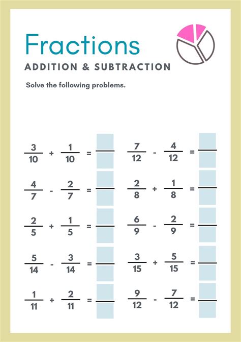 Best 13 Adding and Subtracting Fractions with Like Denominators ...