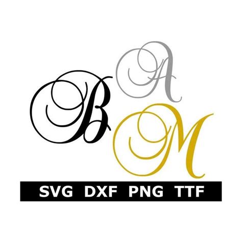 Monogram SVG TTF Alphabet, Fancy Script Monogram Font, Fami | Inspire ...