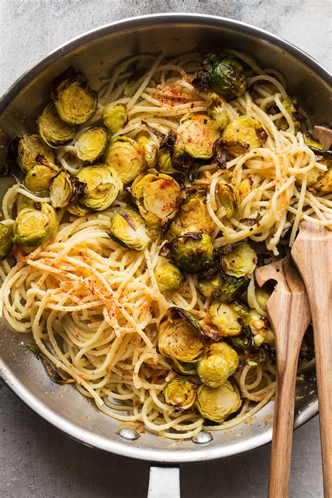 Roasted brussel sprout pasta - Lazy Cat Kitchen