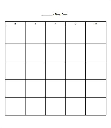 Blank Bingo Card Template Microsoft Word - Professional Template ...