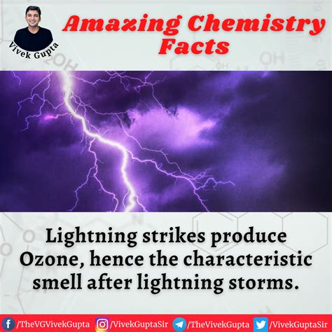 Lightning strikes produce Ozone, hence the characteristic smell after ...