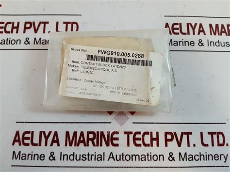 Set of 5x Telemecanique ladn20 auxiliary contact block – Aeliya Marine Tech