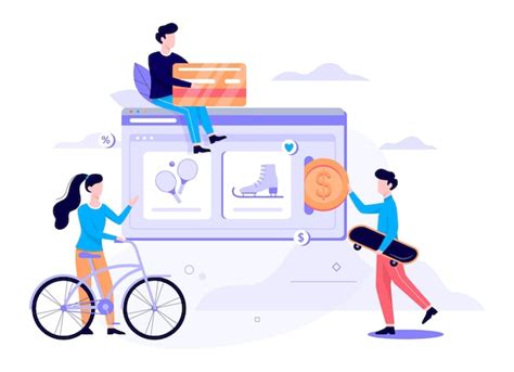 Concept de bannière web shopping en ligne. E-commerce, client sur la ...