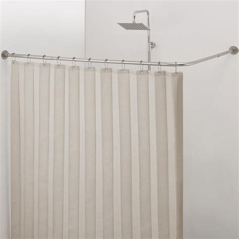 Amazon.com: Black Shower Curtain Rod L Shaped, Curved Shower Rod 28-39 ...